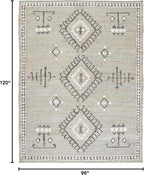 SAFAVIEH Area Rug 8x10 - Kilim Collection - Large - Blue & Black, Flat Weave Jute Design, Ideal for Living Room, Bedroom, Office, Dining Space (KLM762M)