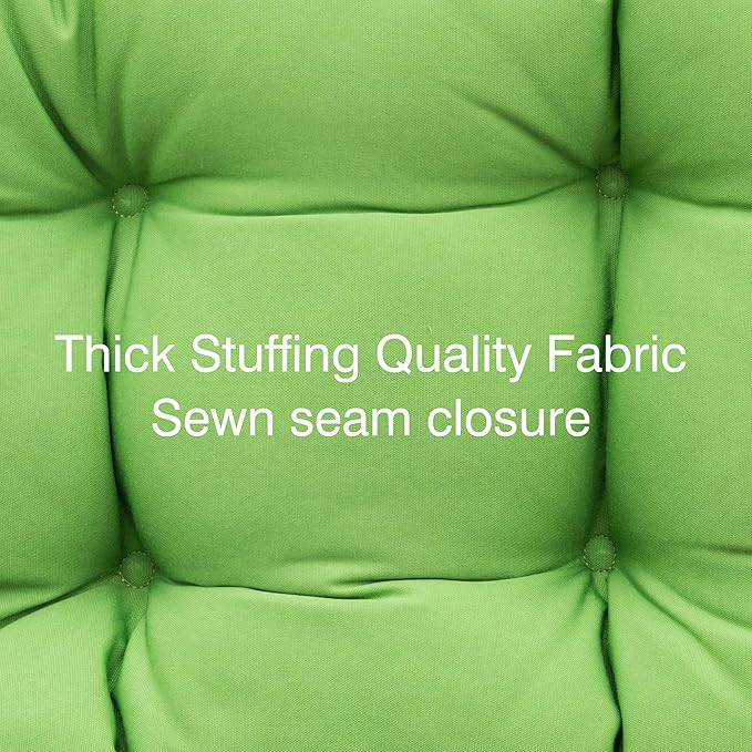 QILLOWAY Outdoor Seat/Back Chair Cushion Tufted Pillow, Spring/Summer Seasonal Replacement Cushions. (Green)