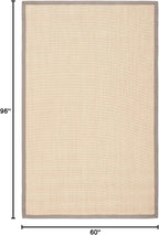 SAFAVIEH Area Rug 5x8 - Natural Fiber Collection - Maize & Grey, Sisal, Woven Design with Border (NF141G)