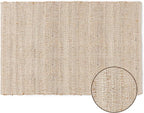 · REDEARTH · Jute Cotton Area Rug - 2'x3' Rectangular Rug, Sustainable Handwoven, Non-Shedding, Soft & Durable – Reversible, Neutral Tones for Home Décor in Living Room, Dining Room, Bedroom, Set of 2