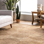 Rugs USA Juniper Natural/Ivory, 9'6" x 13'6", Hand Braided, Tiled, Jute, Soft and Textured, High Traffic, Stain Resistant, Easy Clean, Durable Area Rug for Bedroom, Living Room, Dining, Den, Foyer