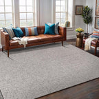 Easy Jute Rug 9x12 Indoor Outdoor Natural Rugs Solid Fiber Rug Woven Area Rug Boho Easy Clean Inside Carpet for Living Room Bedroom Dining Room Hallway or Outdoor Patio Porch (9 X 12 Silver)