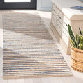 SAFAVIEH Cape Cod Collection Area Rug - 2'3" x 8' Runner, Natural/Blue, Geometric Design, Ideal for High Traffic Areas in Living Room, Bedroom, Dining (CAP151M)