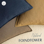 Foindtower Pack of 2, Decorative Linen Soild Throw Pillow Covers Soft Accent Lumbar Cushion Case Boho Farmhouse Pillowcase for Couch Sofa Bedroom Living Room Home Decor 12 x 20 Inch Light Brown