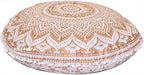 32" Ombre Mandala Bohemian Yoga Meditation Floor Pillow Cover Comfortable Home Cushion Couch Seating Large Zipped Throw Hippie Decorative Ottoman Boho Indian (Golden, 32 inches)