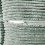MIULEE Spring Decorative Throw Pillow Covers for Couch Bed Livingroom 20x20 Inch Set of 2 Greyish Green Boho Accent Throw Pllows Broadside Striped Patchwork Soft Corduroy Summer Pillowcases