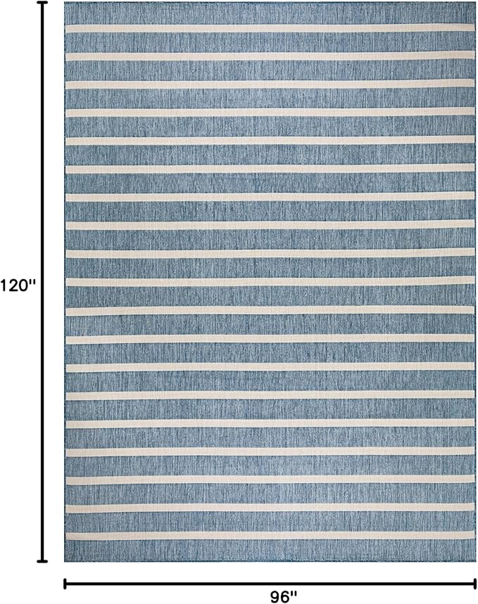 Nourison Home Positano Navy Ivory 8' x 10' Area Rug - Easy Clean, Non Shedding, Bed Room, Living Room, Dining Room, Kitchen (8' x 10')
