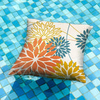 Orange and Yellow Floral Pillow Covers 16x16 Set of 2 Fall Outdoor Waterproof Decorative Throw Pillows Summer Pillowcovers Polyester Cushion Case Decor for Couch Patio Funiture Garden Porch 01Q16