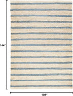 Dash & Albert Moana Stripe Handwoven Jute Rug, 8.5 X 11.5 Feet, Blue/Multicolored Stripe Pattern