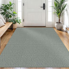 EARTHALL Washable Area Rug 4x6 Ft Non Slip Rugs for Entryway Braided Throw Rugs with Rubber Backing Bedroom Carpet Cotton Entry Rug Woven Floor Carpets for Bedroom Dining Room Living Room, Green/Grey