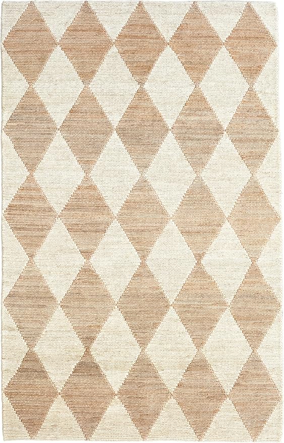 Dash & Albert Harwich Natural Handwoven Jute Rug, 5 X 8 Feet, Tan Geometric Pattern