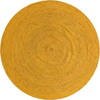Unique Loom Braided Jute Collection Area Rug - Dhaka (8' Round, Yellow)