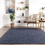 nuLOOM 3x5 Elfriede Jute & Cotton Hand Woven Area Rug, Blue, Solid Rustic Farmhouse Style, Weaved Design, Natural Fiber, For Bedroom, Living Room, Dining Room, Hallway, Office, Entryway
