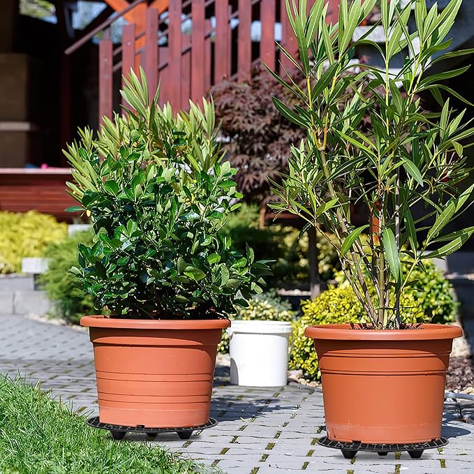 8Pcs Plant Stand Indoor Outdoor, Plant Level Pot Elevator- 2 Size Plant Riser Holder Plastic Floor Protector Plant Trivet, Heavy Planter Holder for Prevent Rot and Damage on Patio & Deck(7.9"&11.8" )