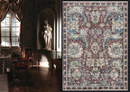 RUGSURE Washable Area Rugs - Perfect for Living Room, Bedroom, Kids Room, Nursery - Stain & Water Resistant Non-Slip, Pet & Child Friendly, Vintage Tribal Area Rugs (Rust and Bule, 9' x 12')