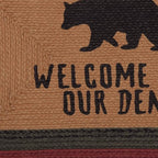 VHC Brands Wyatt Stenciled Bear Jute Rug Rect Welcome to Our Den w/Pad 20x30