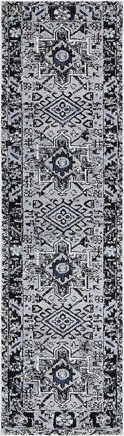 SAFAVIEH Vintage Hamadan Collection Runner Rug - 2'3" x 10', Light Grey & Dark Grey, Traditional Persian Design, Non-Shedding & Easy to Clean, Ideal for Hallway, Foyer, Entryway, Bedroom (VTH211F)