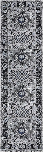 SAFAVIEH Vintage Hamadan Collection Runner Rug - 2'3" x 12', Light Grey & Dark Grey, Traditional Persian Design, Non-Shedding & Easy to Clean, Ideal for Hallway, Foyer, Entryway, Bedroom (VTH211F)