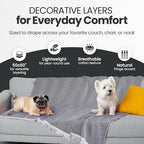 Gold Case Throw Blanket for Couch – 100% Recycled Turkish Cotton Blankets & Throws – Elegant Decorative Throw Blankets for Living Room Sofa – Woven Throws for Couch – Elegant Beige – 50x60