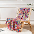 BATTILO HOME Multicolor Throw Blanket for Couch, Colorful Afghan Throw Blanket for Spring, Indoor Outdoor Throw for Home Decor, 50"x60"