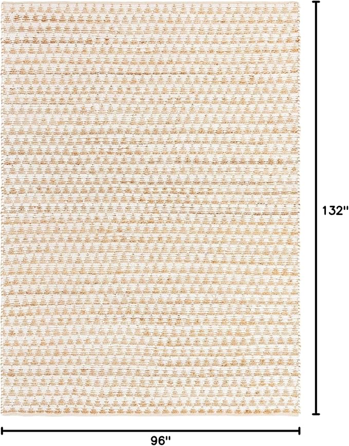 Unique Loom Chindi Jute Collection Area Rug (8' x 11' Rectangle, White/ Natural)
