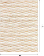 Unique Loom Chindi Jute Collection Area Rug (8' x 11' Rectangle, White/ Natural)