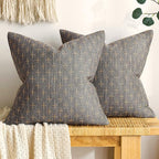 MIULEE Pack of 2 Decorative Burlap Linen Throw Pillow Covers Modern Farmhouse Vintage Pillowcase Rustic Woven Textured Cushion Cover for Sofa Couch Bed 18x18 Inch Dark Grey