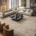 Washable Rugs for Living Room: 10x14 Area Rugs for Bedroom Ultral Soft Non-Slip Stain Resistant Vintage Boho Large Carpet for High-Traffic Dining Room - Farmhouse Decor