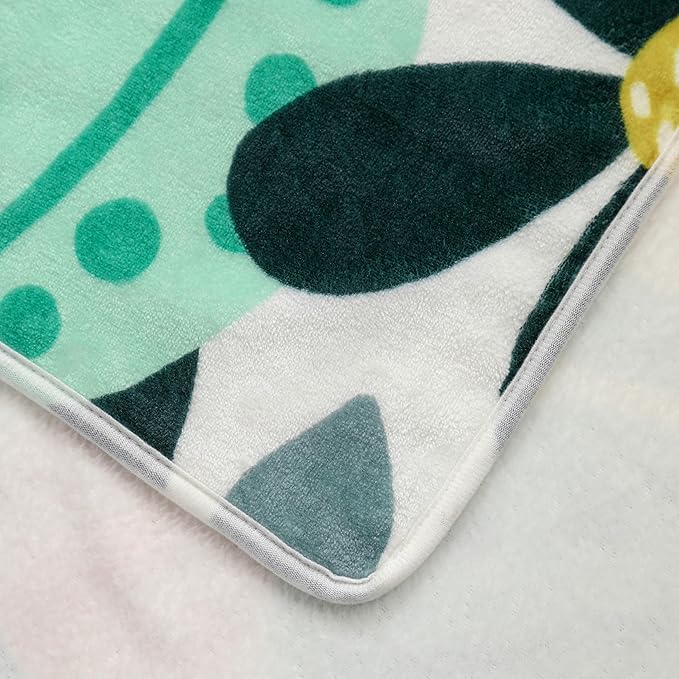 Boho Floral Flannel Fleece King Size Blanket – Soft, Warm & Lightweight Fuzzy Blanket for Couch, Bed, or Sofa Decor, Cute Botanical Design Throw for Women & Girls, 108''x90'', Pink Green