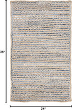 SAFAVIEH Cape Cod Collection 2' x 3' Natural/Blue CAP250A Handmade Flatweave Jute Entryway Living Room Foyer Bedroom Kitchen Accent Rug
