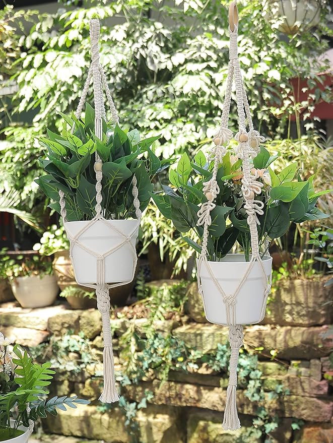 3 in 1 Macrame Kit for Beginners, 3mm x 220yards Cotton Macrame Cord, 3 DIY Macrame Plant Hanger Kits for Adults with Instructions Macrame Supplies Best for Macrame Plant Hanger Kit