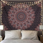Edeesky Black Pink Mandala Tapestry Wall Hanging Vintage Tapestries Aesthetic Hippie Decor Bohemian Wall Art Boho Home Decoration for Bedroom,Living Room,Dorm