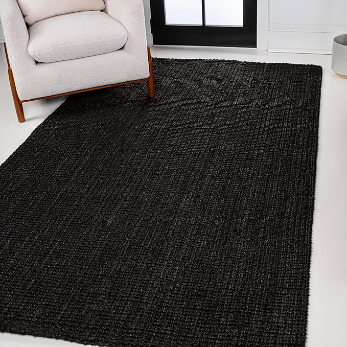 JONATHAN Y Pata Hand Woven Chunky Jute Black Indoor Area Rug, 3x5, Bohemian, Rustic, Cottage, Easy-Cleaning for Living Room, Bedroom, Kitchen, Non-Shedding (NRF102E-3)