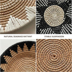 Set of 10 Woven Basket Wall Decor, Decorative Plates for Wall, Unique Wicker Wall Art Decor, Decorative Baskets for Livingroom Bedroom