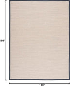 SAFAVIEH Area Rug 10x14 - Natural Fiber Collection - Large - Marble & Dark Grey, Sisal, Woven Design with Border (NF143D)