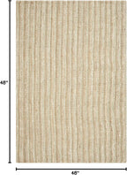 SAFAVIEH Area Rug 4' Square - Natural Fiber Collection - Natural & Ivory, Handmade Jute, Farmhouse Style, Chunky Textured Thick Pile (NF447N)