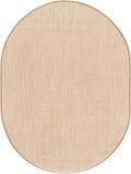 SAFAVIEH Area Rug 6x8 Oval - Natural Fiber Collection - Maize & Linen Color, Sisal, Woven Design with Border (NF141B)