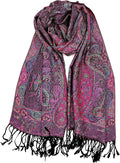 Achillea Reversible Paisley Pashmina Rave Scarf – Exotic Indian Shawls and Wraps for Evening Dresses, Festivals, All Seasons