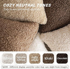 Foindtower 2 Pieces Teddy Faux Fur Throw Pillow Cover Decorative Sherpa Pillow Fuzzy Sheepskin Accent Cushion Case Soft Fleece Pillowcases for Bed Couch Living Room 18x18 Inch Khaki