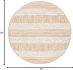SAFAVIEH Natural Fiber Collection 6' Round Ivory NF887A Stripe Jute Area Rug