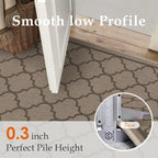 2x8 Geometric Figure Easy Jute Runner Rug Non Slip Hallway Kitchen Washable Outdoor Rug for Entryway Indoor Scalloped Black Long Indoor Outdoor Carpet for Bedside Entry Front Door Porch