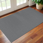EARTHALL Woven Area Rug 3x5 Ft Washable Rugs for Entryway Braided Non Slip Rubber Backed Throw Rugs Door Mat Indoor Outdoor Entrance Cotton Carpet for Kitchen Foyer Front Door, Dark Gray