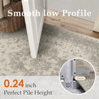 6x9 Washable Area Rug Beige Grey Vintage Distressed Large Rug for Living Room Oriental Soft Thin Indoor Retro Gray Carpet Non Slip Low Pile Floor Cover for Bedroom Dining Room Office Nursery