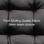 QILLOWAY Outdoor Seat/Back Chair Cushion Tufted Pillow, Spring/Summer Seasonal All Weather Replacement Cushions. (Dark Grey)