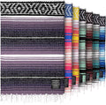 Hydration Nation Authentic Large Handwoven Mexican Blanket - Soft Yoga- Durable Serape- Lightweight Falsa, Beach, Camping, Picnic, Outdoor Blanket 70"x50" - Lavender Jade