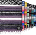 Hydration Nation Authentic Large Handwoven Mexican Blanket - Soft Yoga- Durable Serape- Lightweight Falsa, Beach, Camping, Picnic, Outdoor Blanket 70"x50" - Lavender Jade