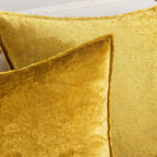 MIULEE Pack of 2 Decorative Velvet Throw Pillow Covers Soft Pillowcase Solid Square Cushion Case for Sofa Bedroom Car 24x24 Inch 60x60 Cm Golden