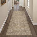 2x6 Runner Rug Brown Washable Hallway Vintage Carpet Kitchen Small Long Non Slip Stain Soft Resistant Low Pile Thin Boho Accent Indoor Throw Rug for Bedroom Laundry Living Room