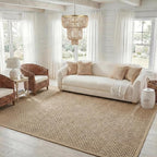 SAFAVIEH Area Rug 8x10 - Natural Fiber Collection - Large - Natural & Beige, Seagrass, Basketweave Pattern (NF114A)