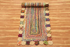Runner Area Rug - 2.6x4 Feet Multicolor Cape Code Chindi Cotton Jute Rug Geometric Kilim Rug Indoor Outdoor Use Carpet Flatweave Rugs for Bedroom Bedside Runner Kitchen Hallway & Stair